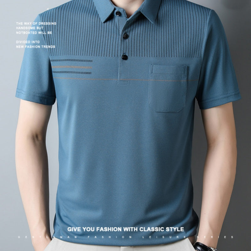 Camiseta casual de manga corta delgada y transpirable para hombre