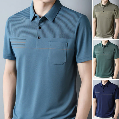 Camiseta casual de manga corta delgada y transpirable para hombre