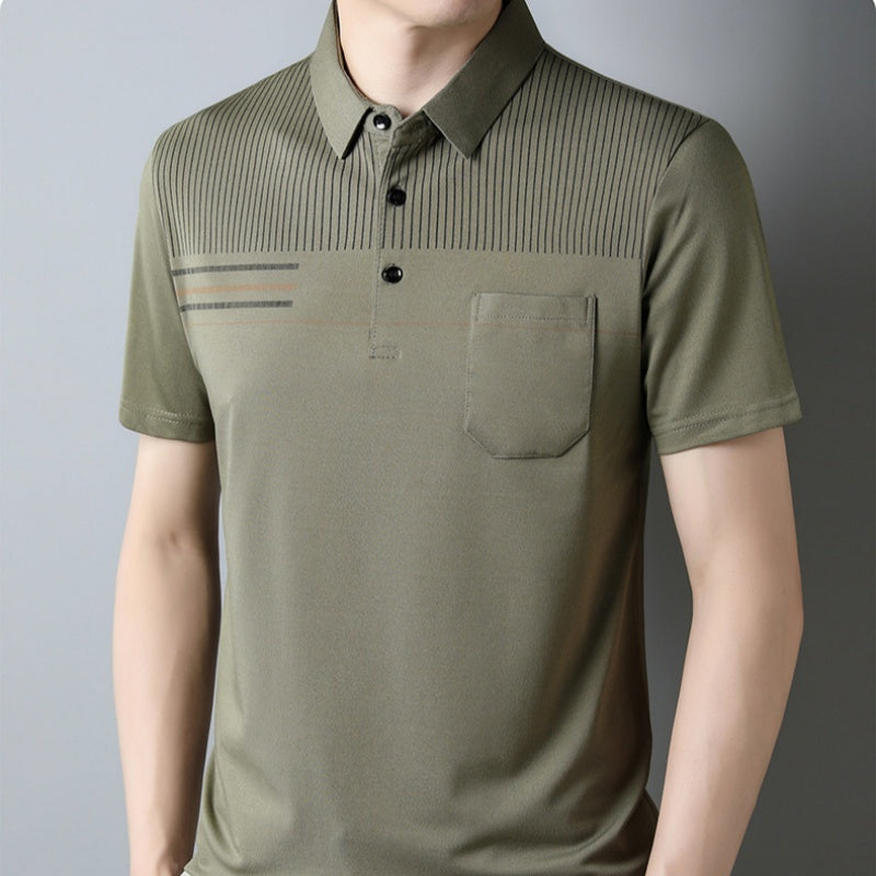 Camiseta casual de manga corta delgada y transpirable para hombre