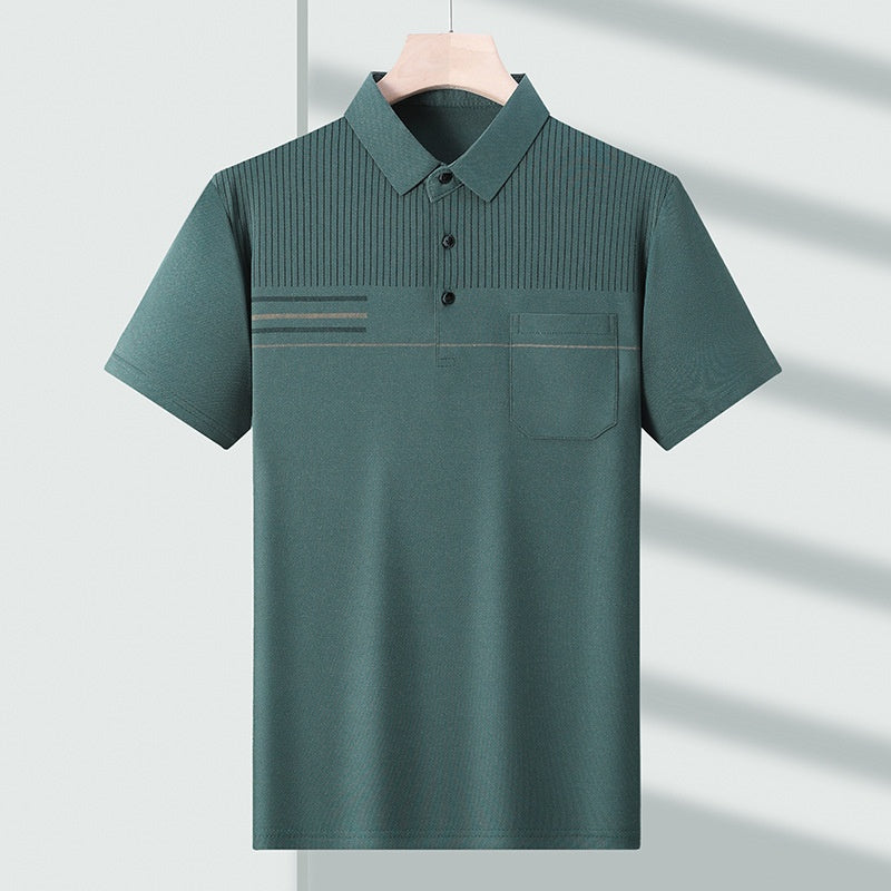 Camiseta casual de manga corta delgada y transpirable para hombre