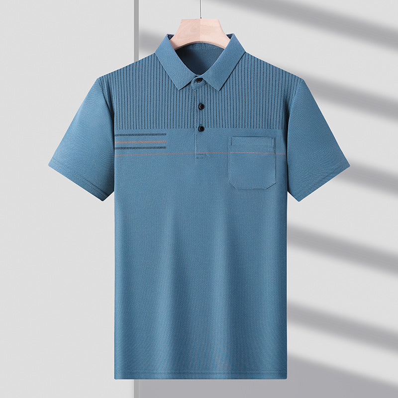 Camiseta casual de manga corta delgada y transpirable para hombre