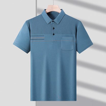 Camiseta casual de manga corta delgada y transpirable para hombre