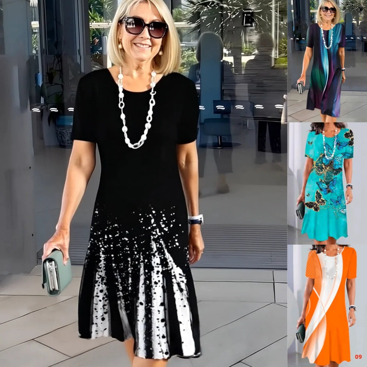 Dollie | Vestido plisado para mujer con bloques de color