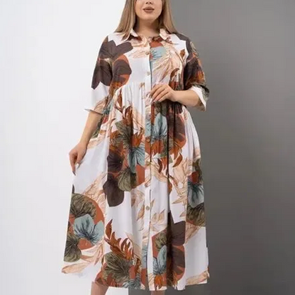 Vestido extragrande de algodón y seda