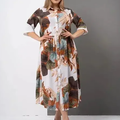 Vestido extragrande de algodón y seda