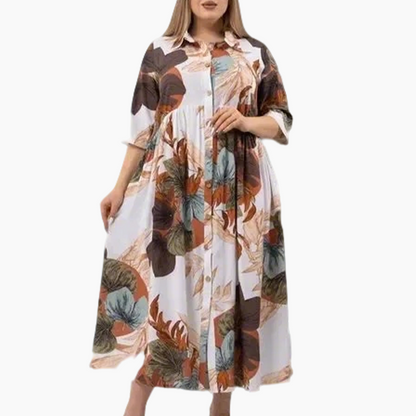 Vestido extragrande de algodón y seda
