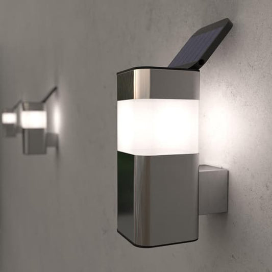 Lámpara de pared de acero inoxidable solar para exteriores