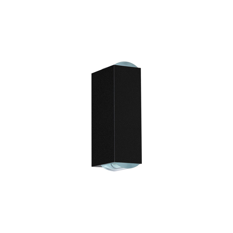 Lámpara de pared moderna negra para exterior con luz LED