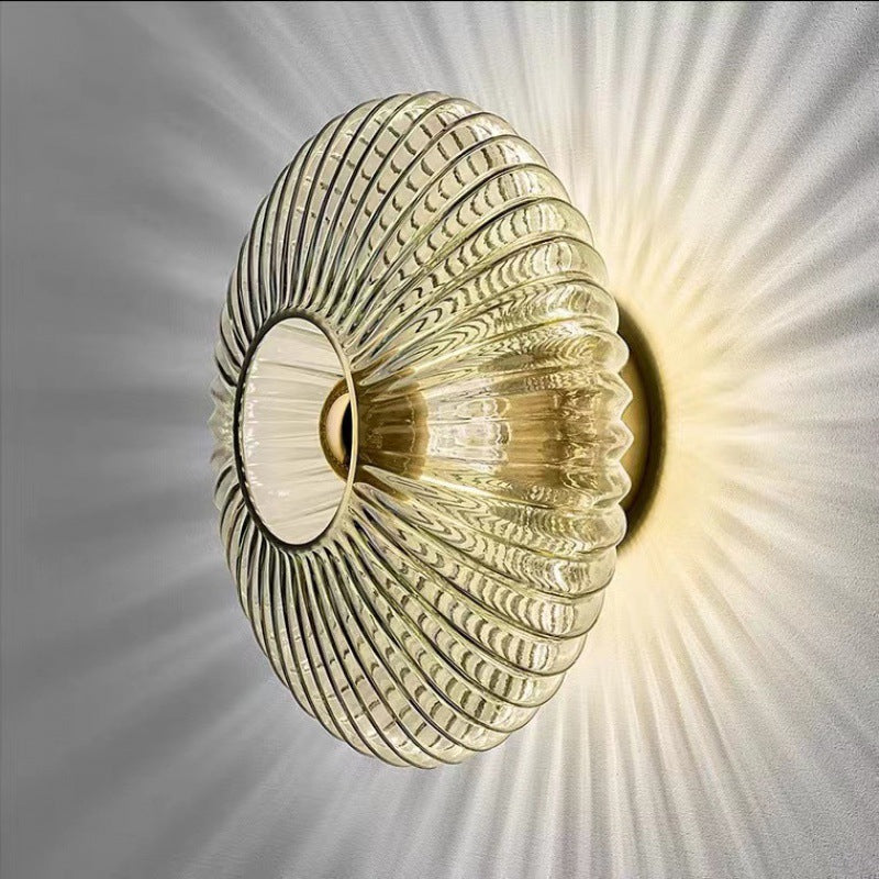 Aplique de pared vintage con cúpula de vidrio