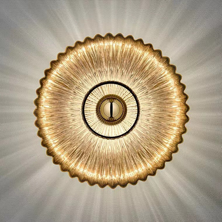Aplique de pared vintage con cúpula de vidrio