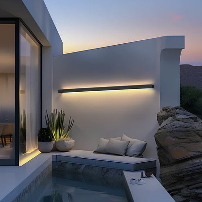 Lámpara de Pared Exterior Negra de Aluminio con LED