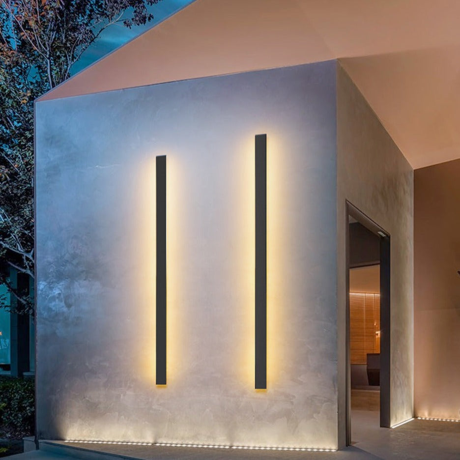 Lámpara de Pared Exterior Negra de Aluminio con LED