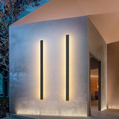 Lámpara de Pared Exterior Negra de Aluminio con LED