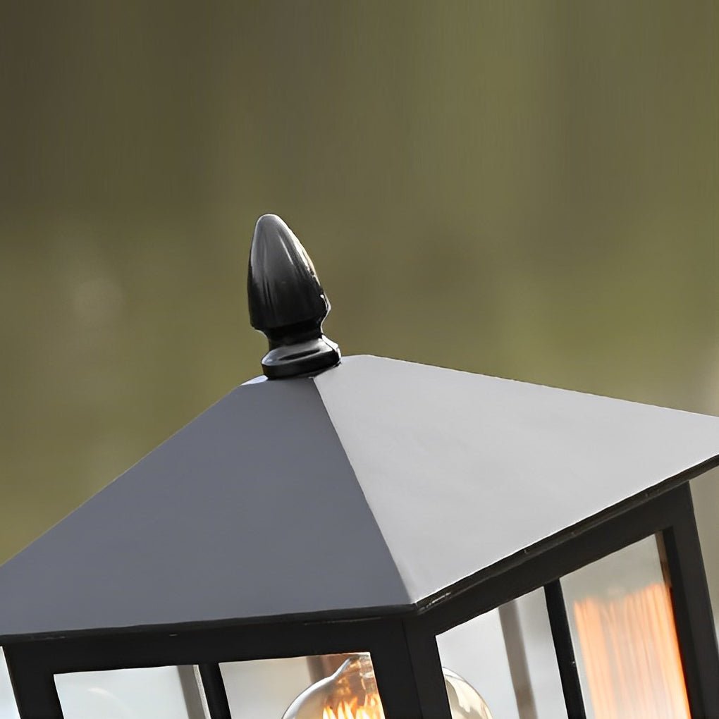 Luz de Poste de Jardín de Metal Negro Solar para Exterior