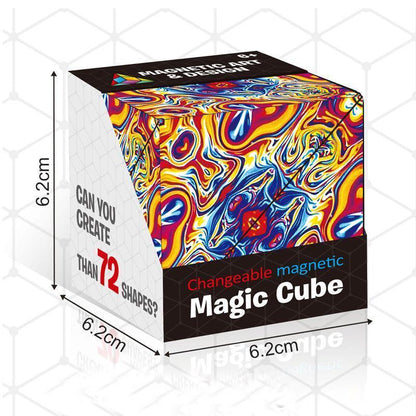 Cubo de rompecabezas magnético plegable juguete antiestrés