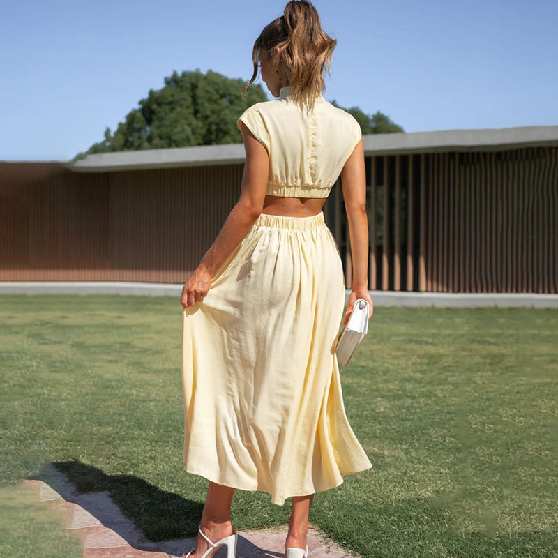 Vestido elegante Emilia de cuello alto