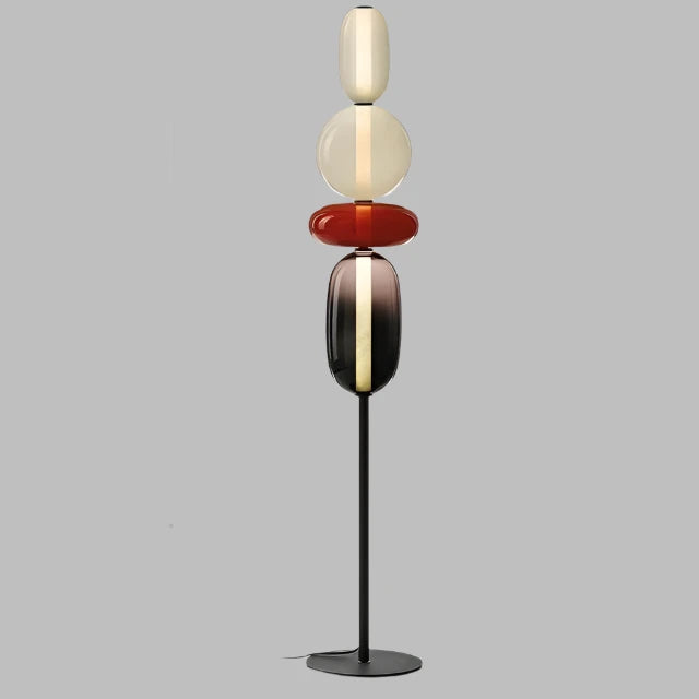 Lámpara de pie de vidrio LED con cambio de color