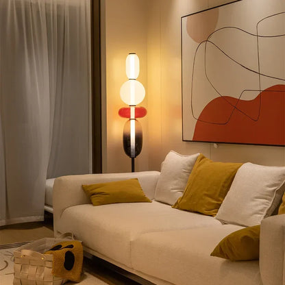Lámpara de pie de vidrio LED con cambio de color