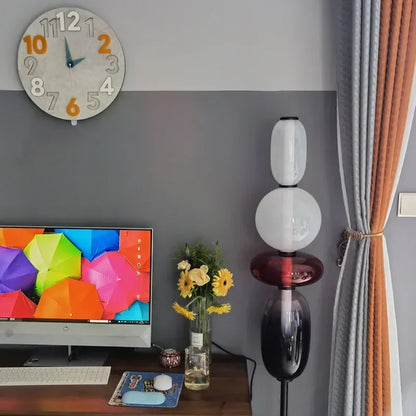 Lámpara de pie de vidrio LED con cambio de color