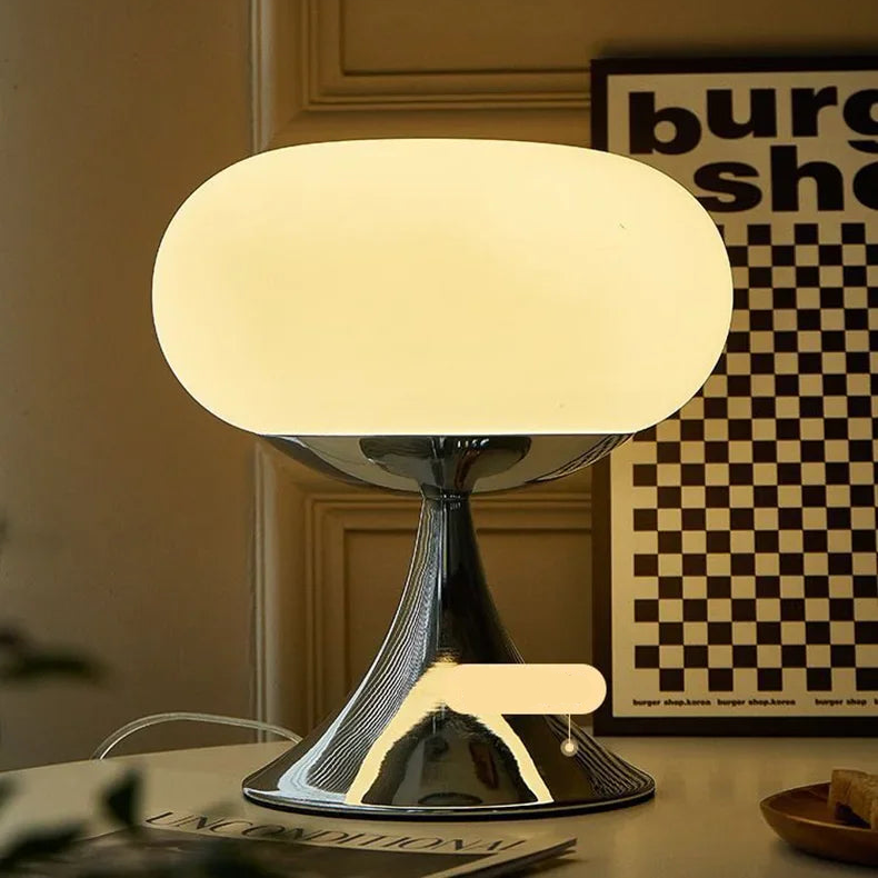 Glass Table Lamp with Warm Ambient Light