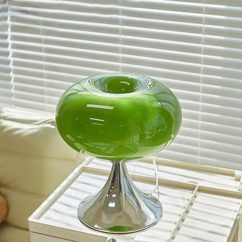 Glass Table Lamp with Warm Ambient Light