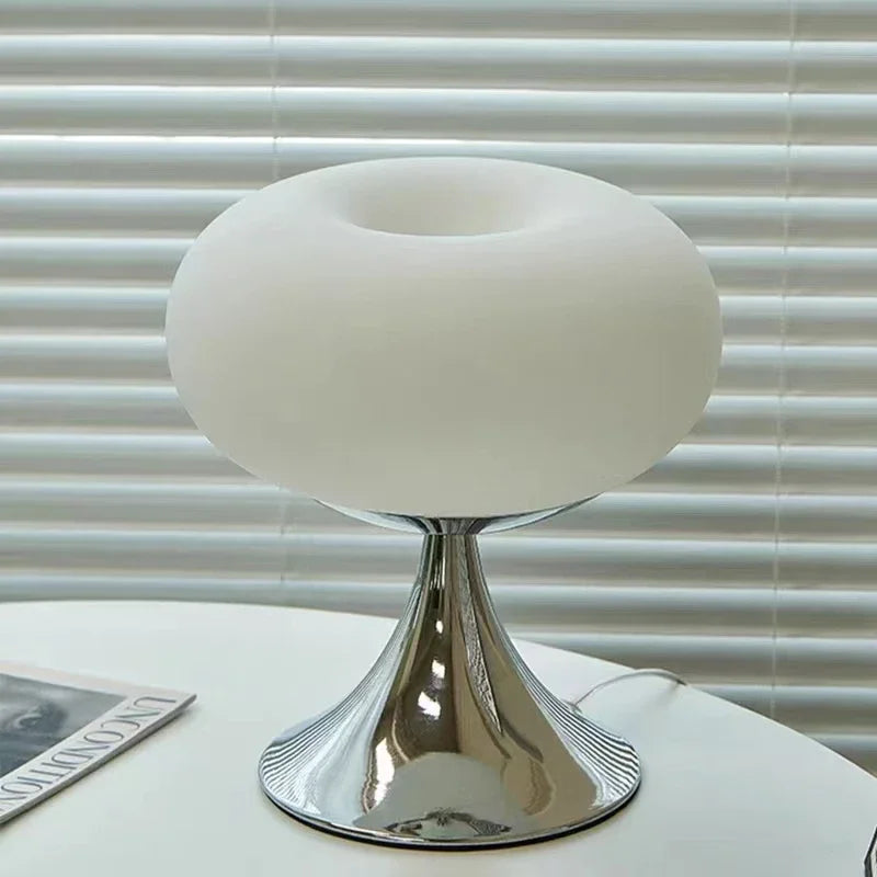 Glass Table Lamp with Warm Ambient Light