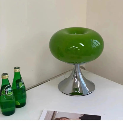 Glass Table Lamp with Warm Ambient Light