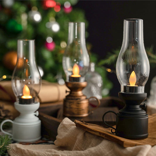 Lámpara de mesa LED con estilo de linterna vintage