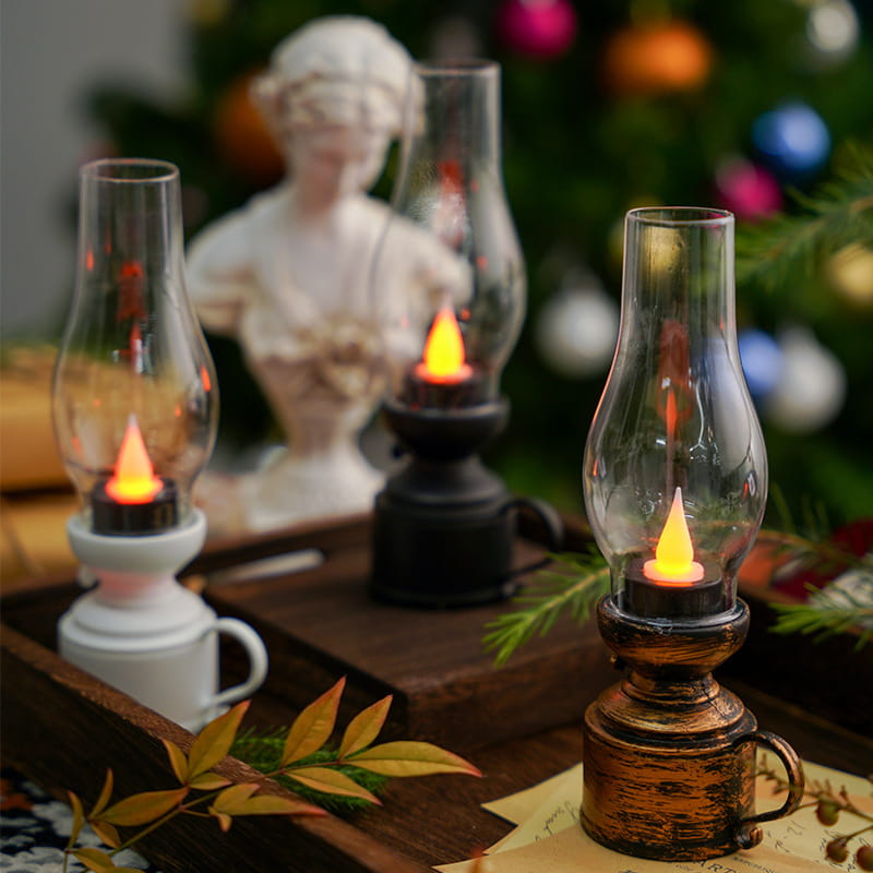LED Table Lamp with Vintage Lantern Style