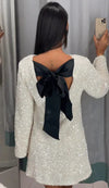 Scarlett | Vestido Glamuroso con Lazo de Lentejuelas
