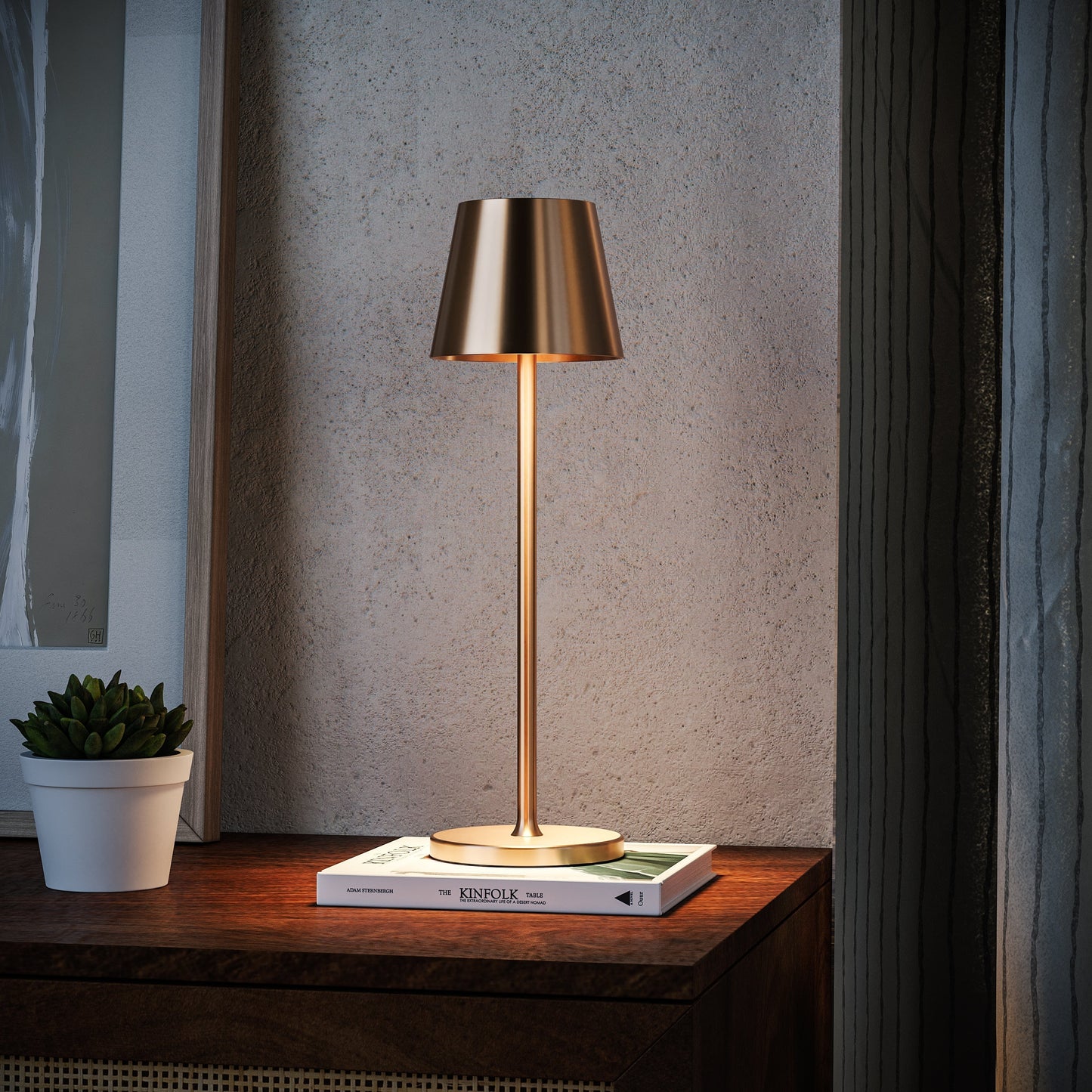 Table Lamp with Wireless Dimmable LED Light
