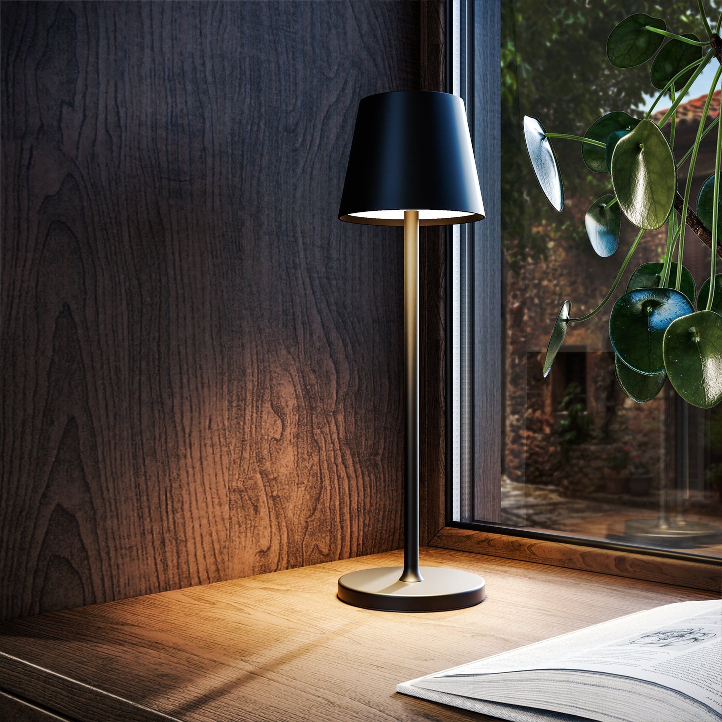 Table Lamp with Wireless Dimmable LED Light