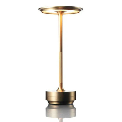 Lámpara de mesa de latón LED recargable para interior y exterior