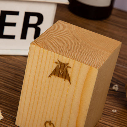 Lámpara de mesa con control táctil acabado en madera