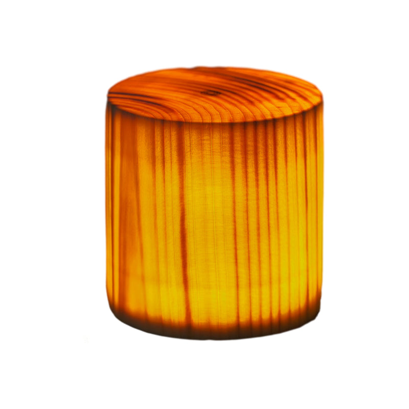 Lámpara de mesa con control táctil acabado en madera