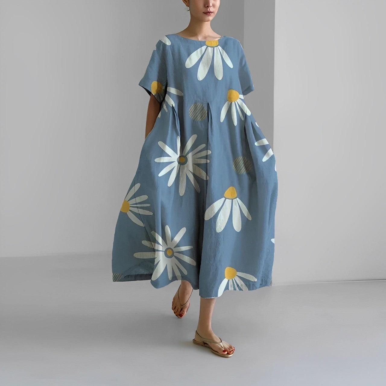 Daisy - Vestido Maxi Suelto Retro de Gran Balanceo