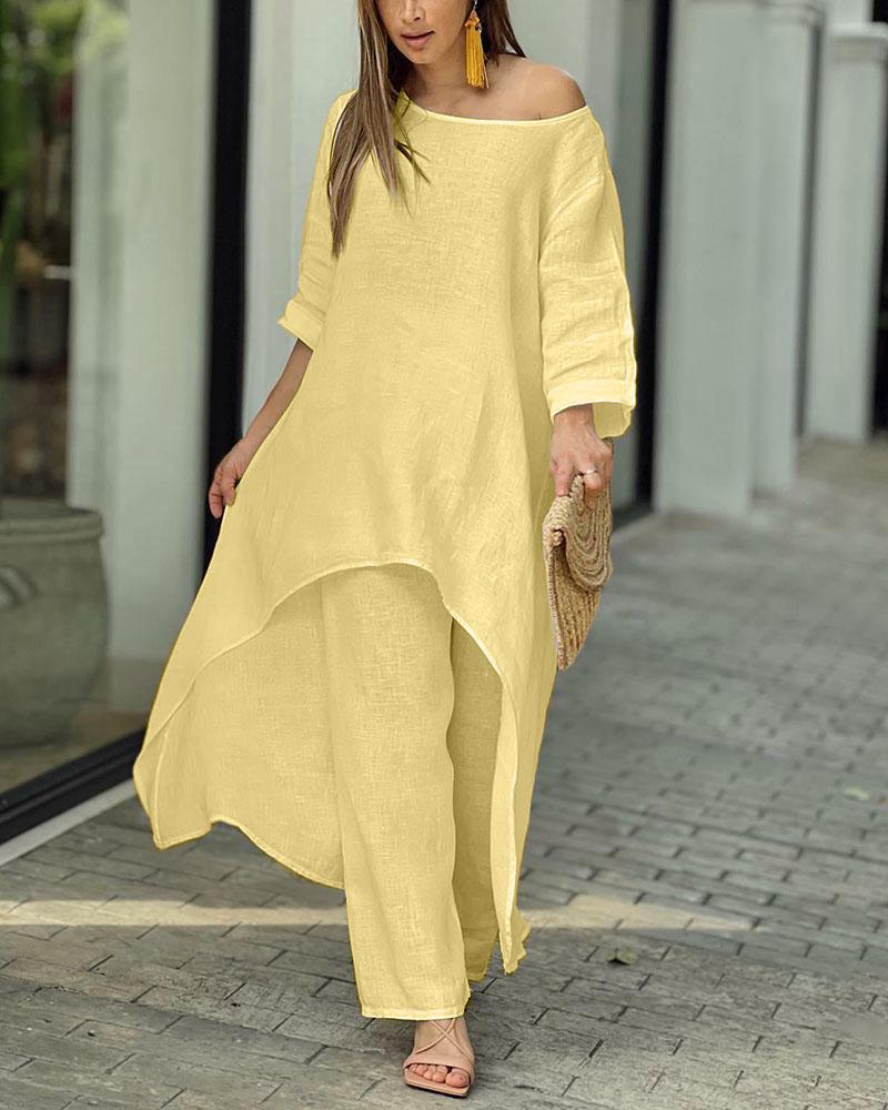 Conjunto casual de dos piezas Sam Dress en colores sólidos