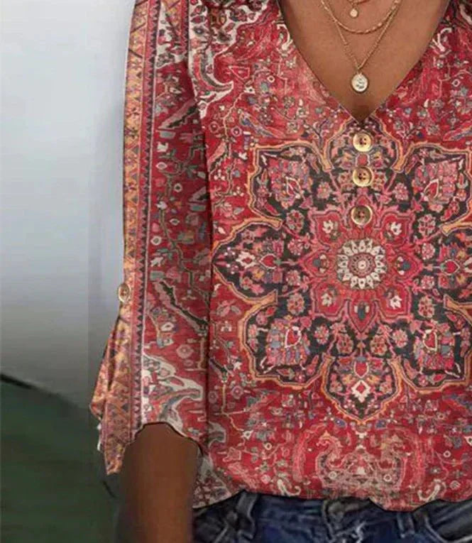 Daniela | Blusa Vintage con Volantes Boho